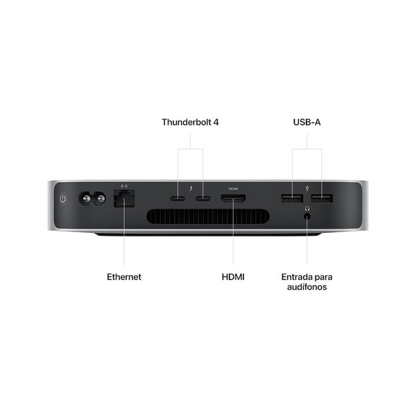 Mac mini M2 con CPU 8 núcleos y GPU de 10 núcleos