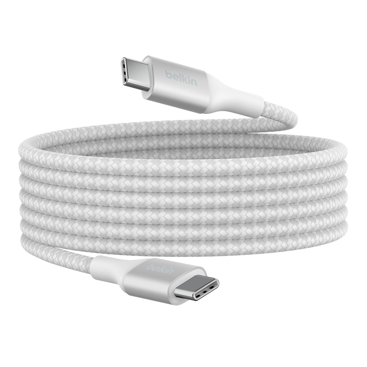 Cable USB-C a USB-C 240W de 2.0 Mt trenzado Belkin blanco