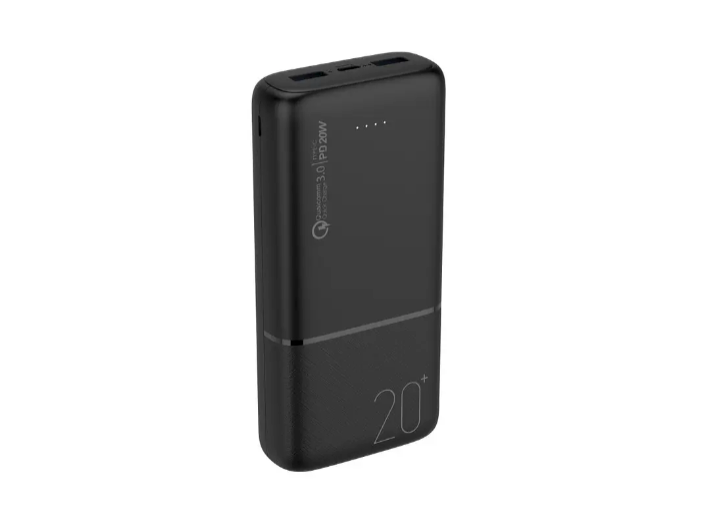 Bateria externa PB Carga Rápida PD-QC3.0 de 20W 20.000 mAh Dusted negro