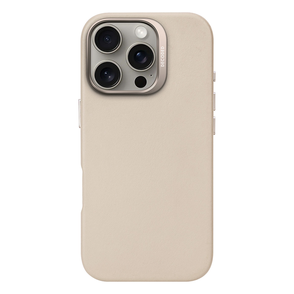 Funda de cuero Decoded para iPhone 16 Pro con MagSafe gris