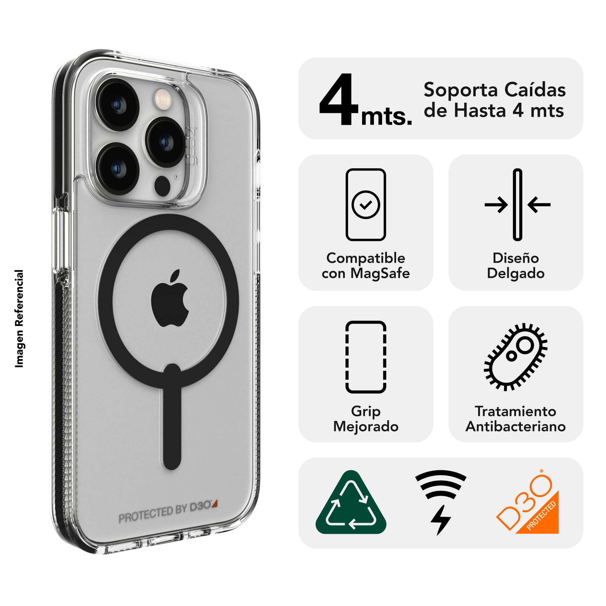 Funda Gear4 Piccadilly Snap para iPhone 14 Pro negra
