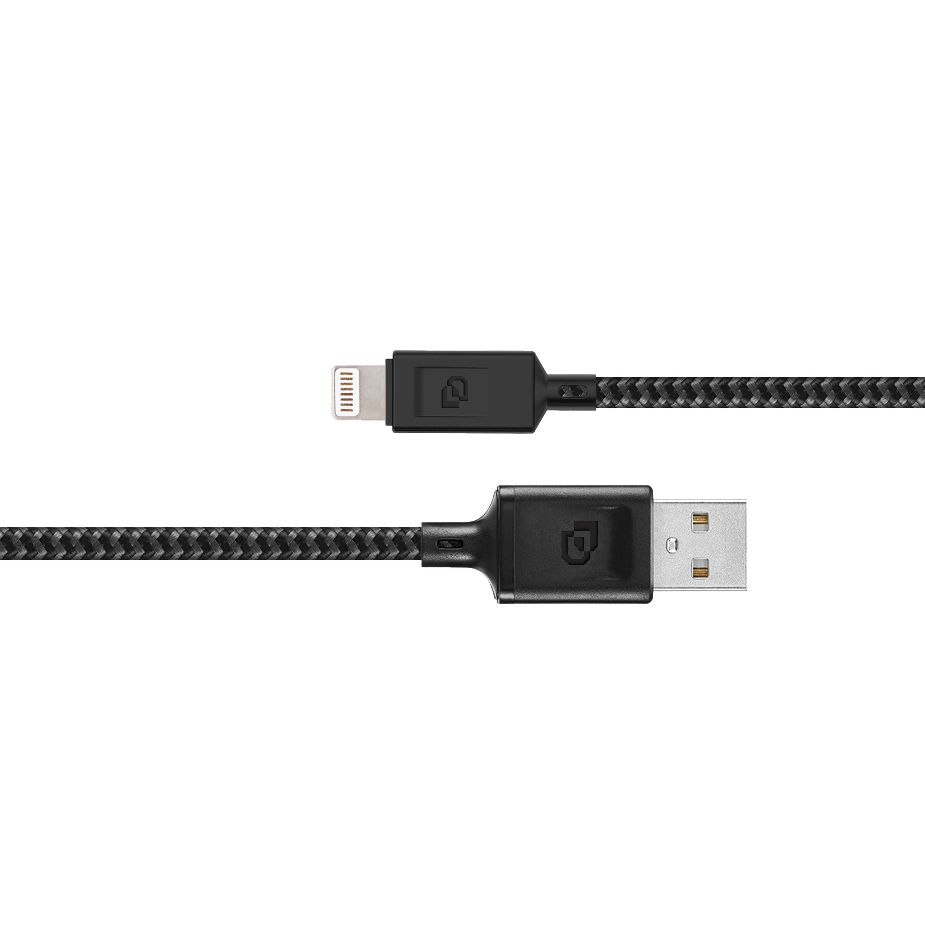 Cable Lightning MFi a USB-A 1.2 Mt Rugged Dusted negro
