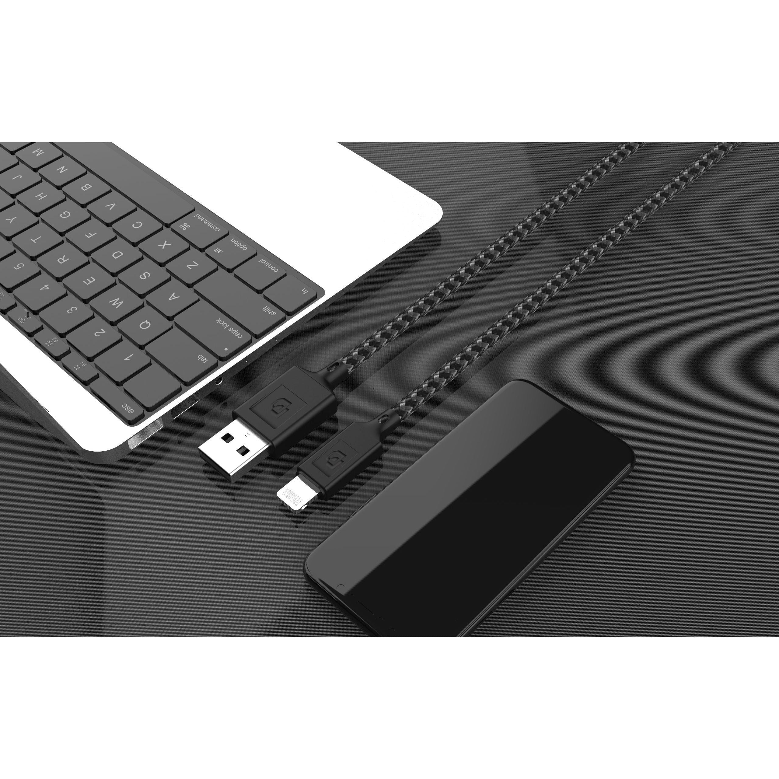 Cable Lightning MFi a USB-A 1.2 Mt Rugged Dusted negro