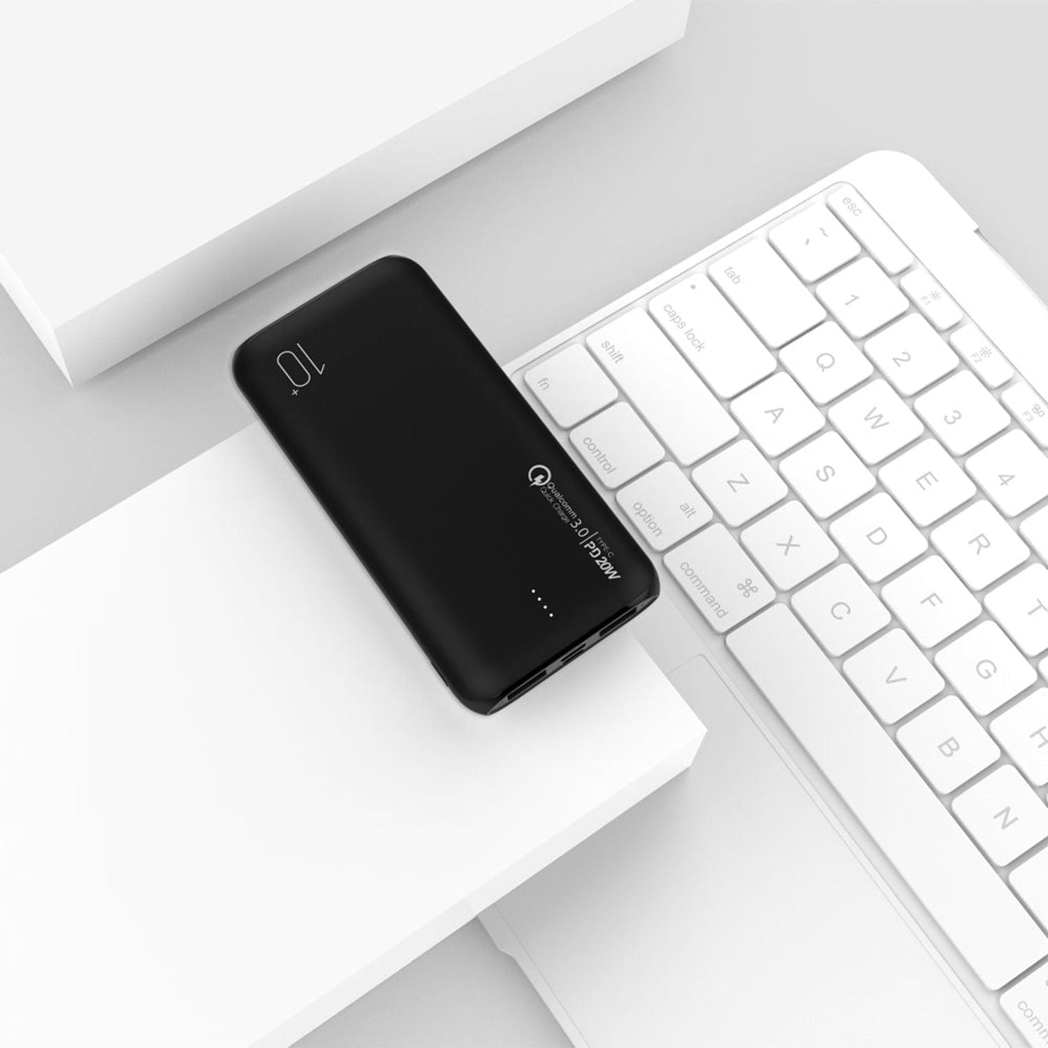 Bateria externa PB Slim Carga Rápida PD-QC3.0 de 20W 10.000 mAh Dusted negro