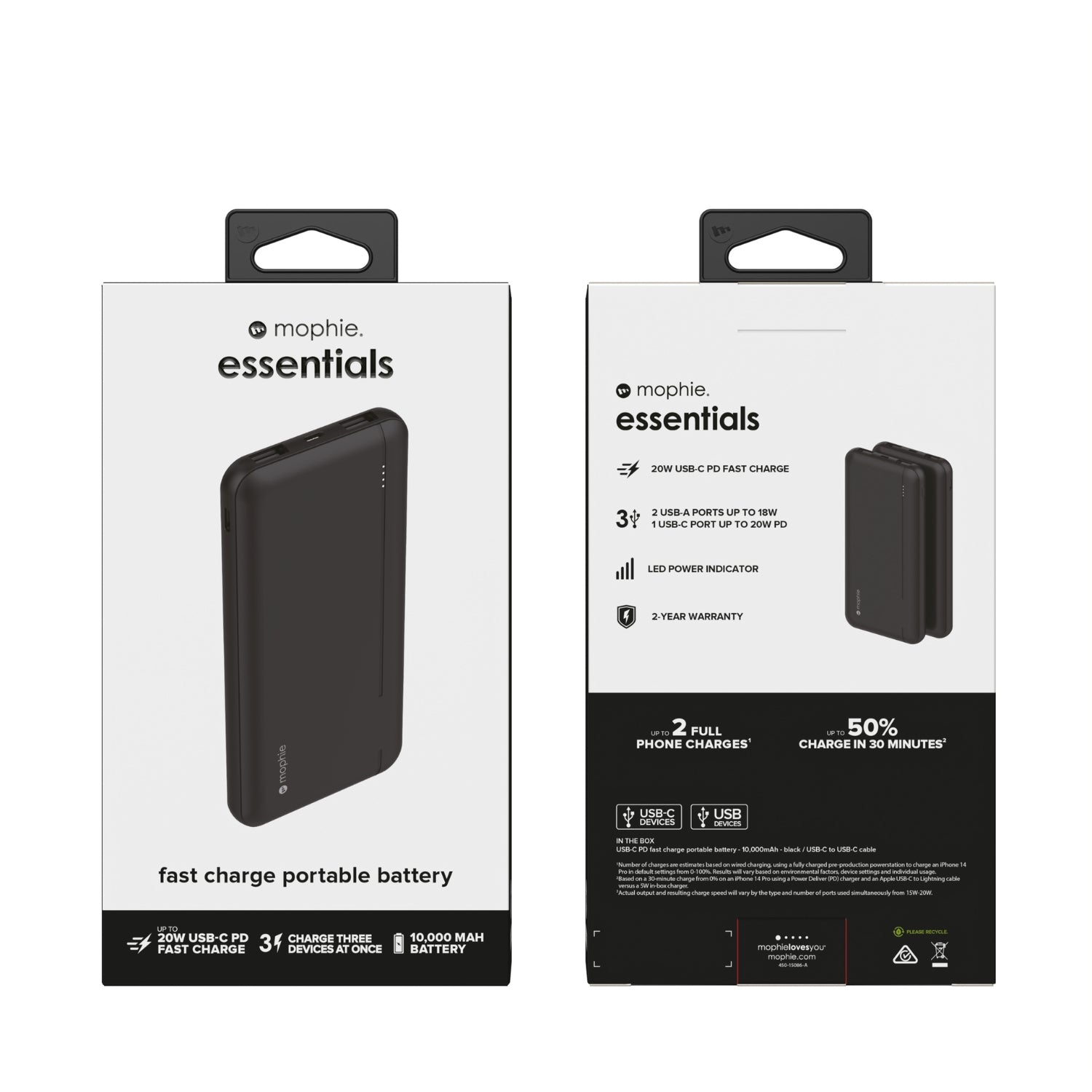 Bateria Powerstation Essential 10.000 mAh Mophie negra