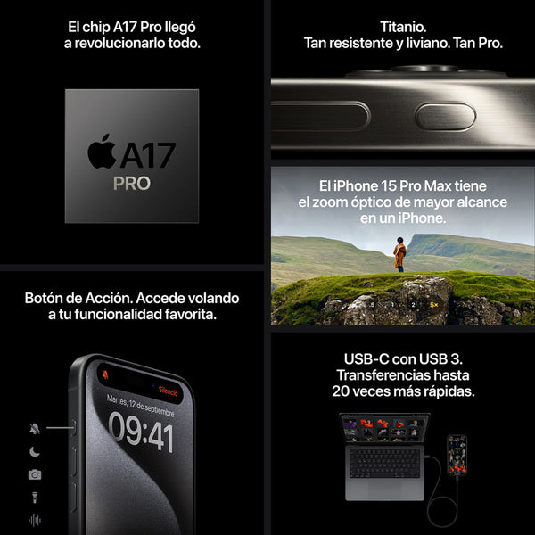 APPLE iPhone 15 Pro 128 GB Blue Titanium Reacondicionado