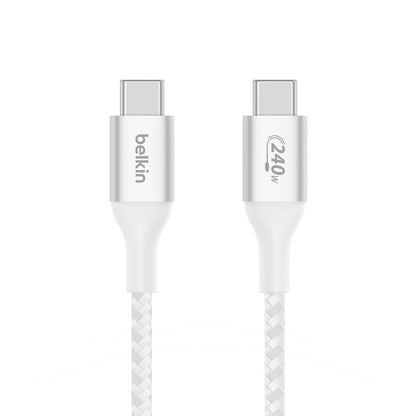 Cable USB-C a USB-C 240W de 2.0 Mt trenzado Belkin blanco