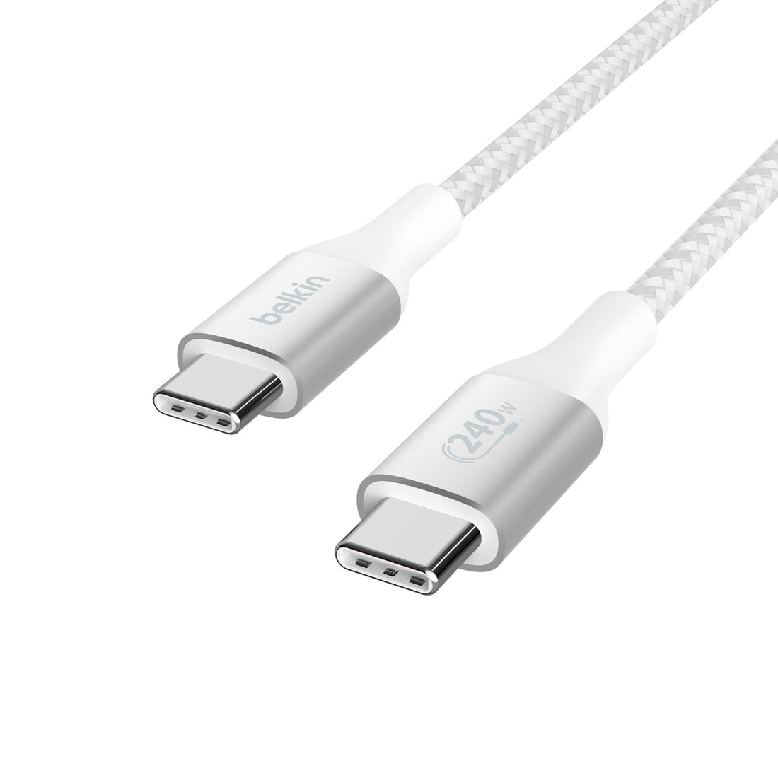 Cable USB-C a USB-C 240W de 2.0 Mt trenzado Belkin blanco