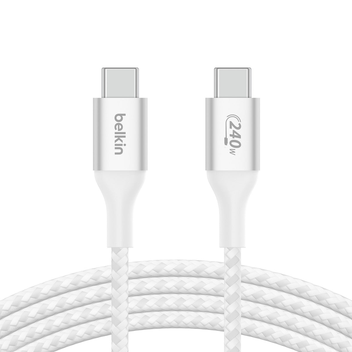 Cable USB-C a USB-C 240W de 2.0 Mt trenzado Belkin blanco