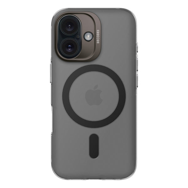 Funda plastico reciclado Magsafe iPhone 16 Decoded negro/transparente