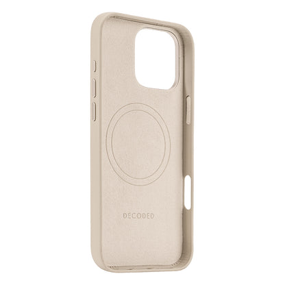 Funda de cuero Decoded para iPhone 16 Pro Max con MagSafe gris