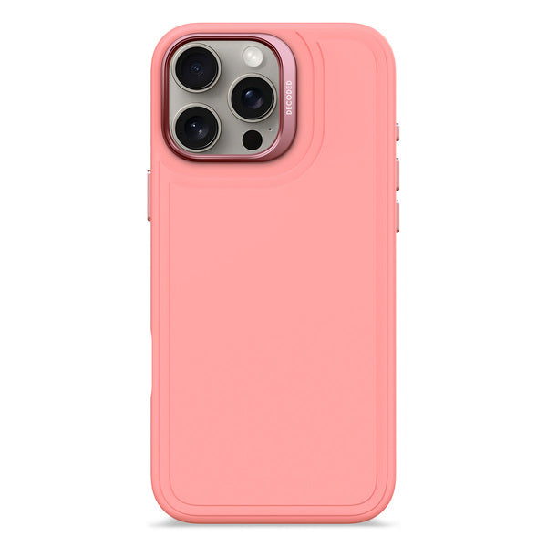 Funda silicona antimicrobial stacks Magsafe iPhone 16 Pro Max Decoded rosado