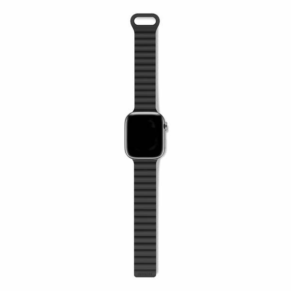 Banda para Apple Watch 44/45 mm de Silicona Tracción Magnética Loop Decoded negra