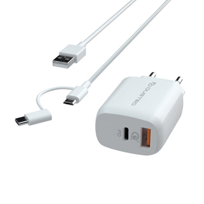 Cargador USB-A / USB-C de 20 W Dusted con cable 2 en 1