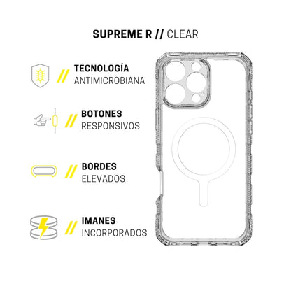 Funda ItSkins Supreme R // Clear para iPhone 16 Pro con MagSafe