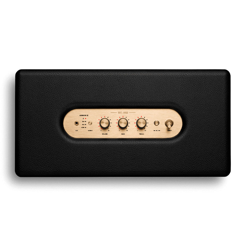 Parlante Bluetooth Marshall Woburn III negro - Caja con detalles