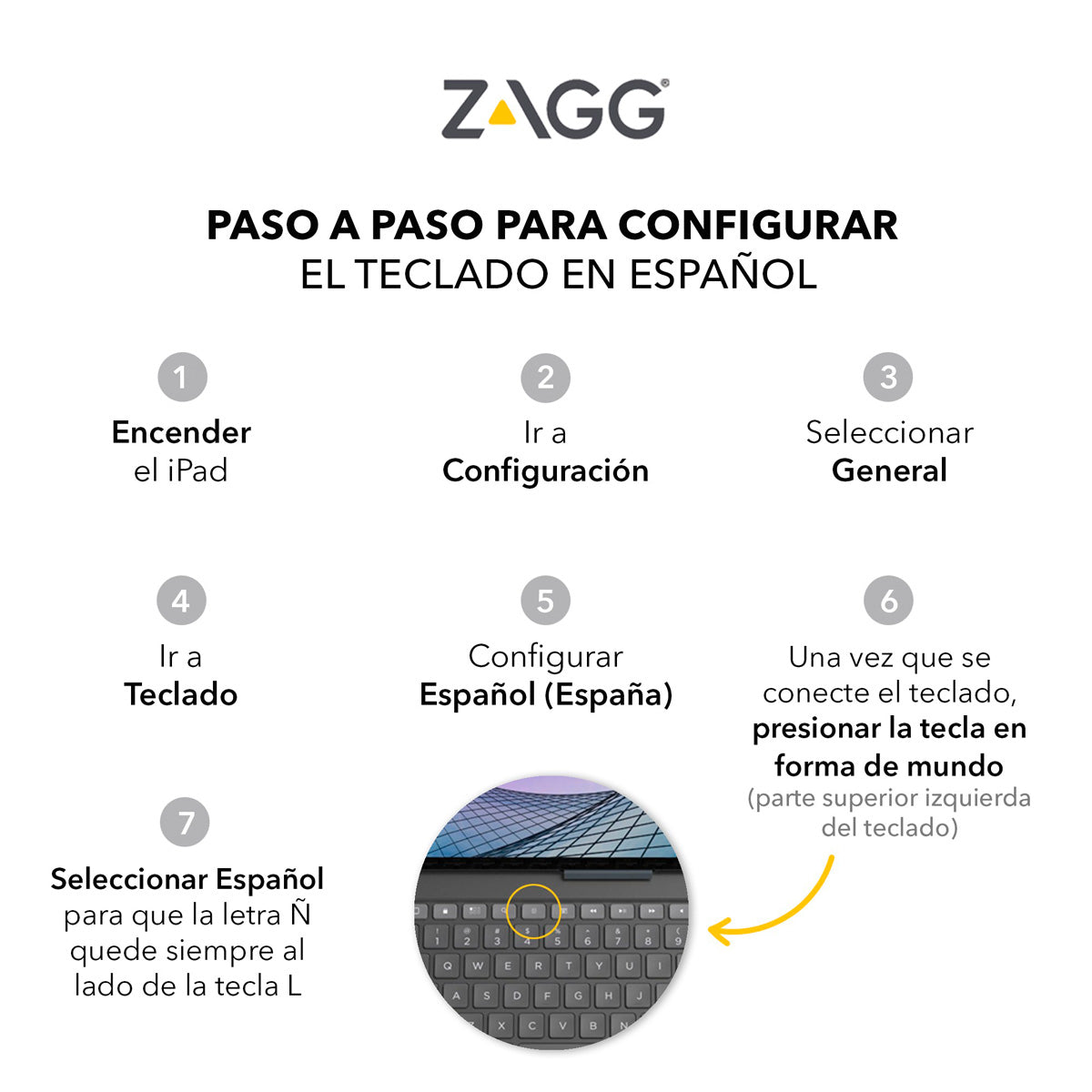 Funda con teclado ZAGG Pro Keys para iPad de 10,2" - Inglés