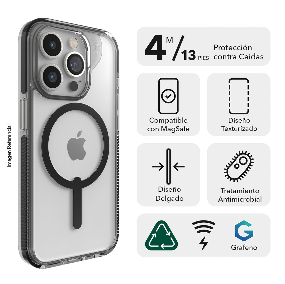 Funda dura Santa Cruz MagSafe para iPhone 15 Pro Max Zagg azul