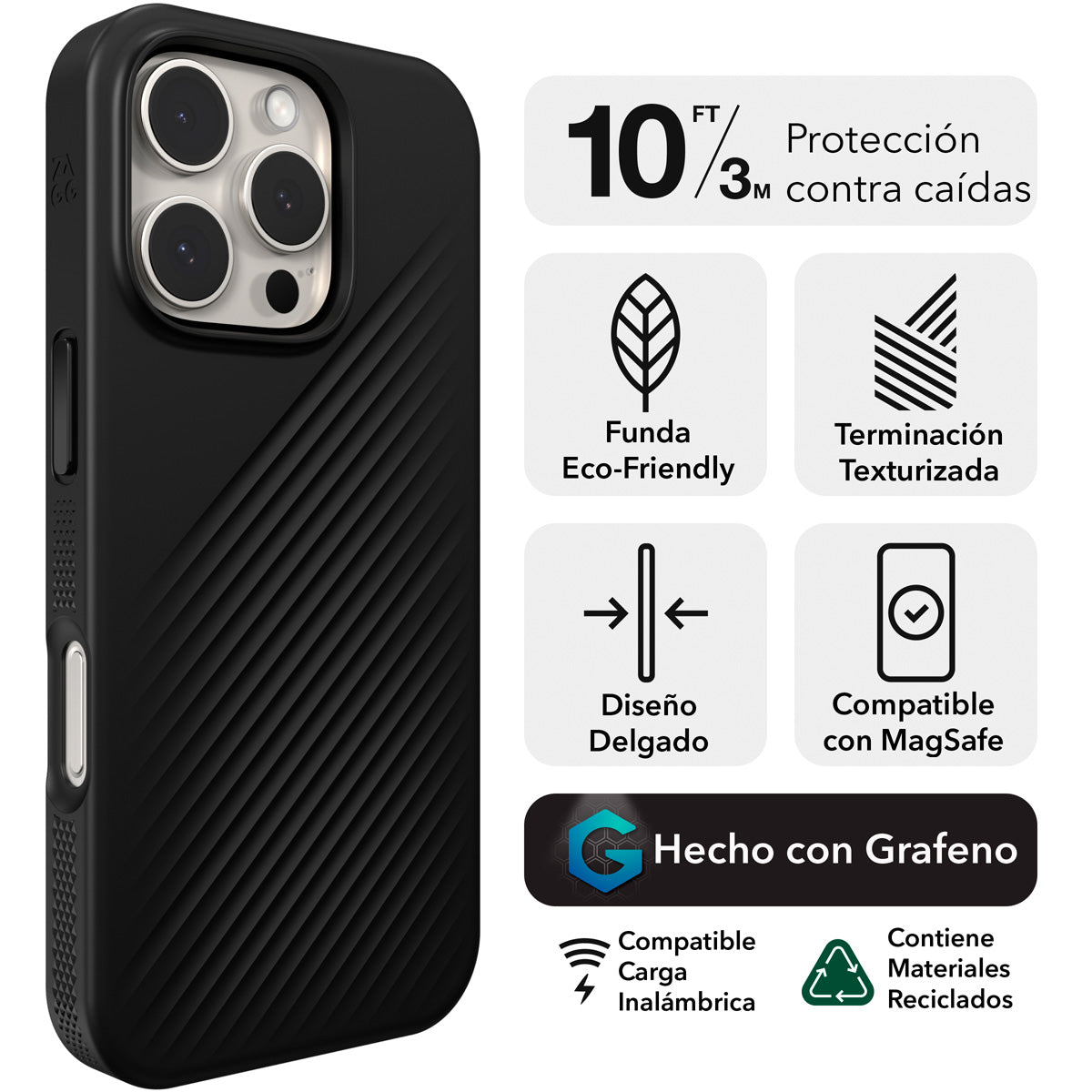 Funda dura Luxe Snap MagSafe para iPhone 16 Pro Max Zagg azul