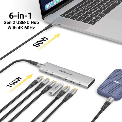 HUB USB-C 6 en 1 EZQuest