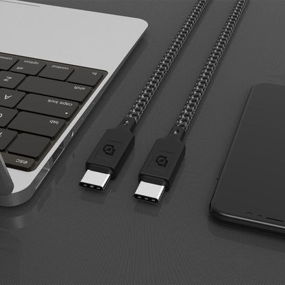 Cable USB-C a USB-C, USB 3.2, 1.5 Mt Rugged Dusted negro