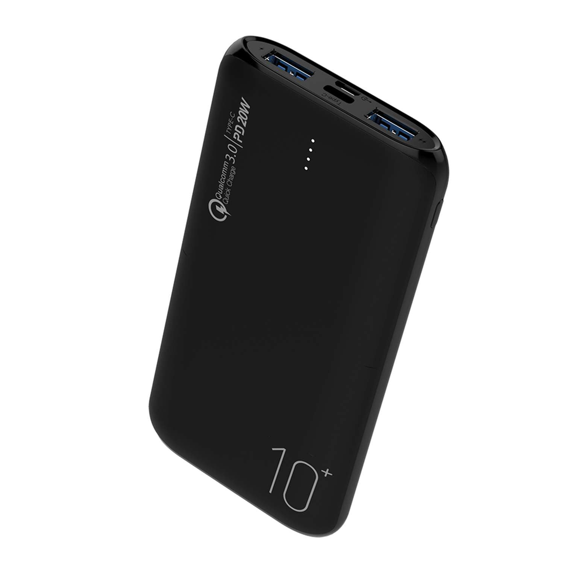 Bateria externa PB Slim Carga Rápida PD-QC3.0 de 20W 10.000 mAh Dusted negro